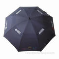 Double-layer Golf Umbrella, Made of Pongee Fabric, Customized Logos Accepted, Fiberglass Ribs/Shaft